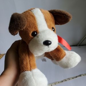 Animal Adventure Brown &White Puppy Satin Red